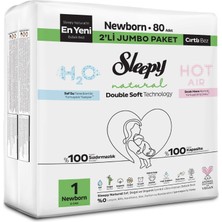 1001 Natural Double Soft Avantajlı Mega Paket Bebek Bezi 1 Numara Newborn 80 Adet