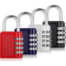 Frefly Store Kyrotech 4 Haneli Şifreli Çelik Asma Kilit, Anahtarsız Kombinasyonlu Güvenlik Kilidi, Çelik Gövde, Bavul, Valiz, Çanta, Dolap, Spor Çantası, Depo Kilidi, Asorti