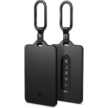 Frefly Store Spigen Tesla Anahtar Kartı ile Uyumlu Cüzdan Kartlık + Karabiner Anahtarlık (2 Adet) TO243 Siyah - ACP07175 (Spigen Tr Garantili)