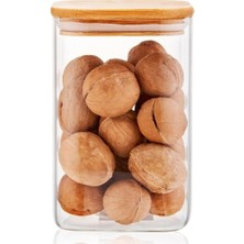 Frefly Store 1100ML Kapasiteli Vakumlu Bambu Kapaklı Cam Kavanoz