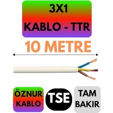 Frefly Store Öznur 3x1 Ttr Kablo, 10 Metre, Beyaz