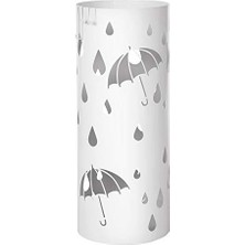 Frefly Store Songmıcs LUC23W Şemsiye Standı, Metal Yuvarlak Şemsiye Ayağı, Su Toplama Kasesi Çıkarılabilir, Kancalı, 49 x Ø 19,5 Cm, Beyaz | Yuvarlak Şemsiye Standı, 49,4 x 19,8 cm (Y x Çap), Mat Beyaz, Patsy Kole