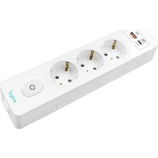 Frefly Store Üçlü Anahtarlı USB Hızlı Şarjlı (20W) Topraklı Priz, 2m, Çocuk Korumalı