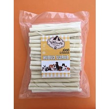 Frefly Store 500 gr Beyaz Burgu Çubuk, Doğal Sığır Derisi Kemiği