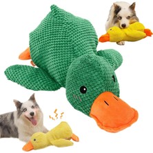1001 Köpek Oyuncağı Sesli Peluş Ördek 45 cm – Dayanıklı Isırma ve Çekiştirme Oyuncağı, Diş