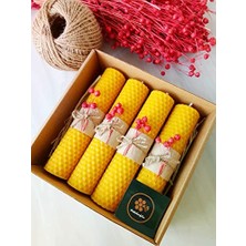 Frefly Store Petekoğlu (4 Adet) 14CM x 3cm Doğal Petek Balmumu Mum Hediyelik Bal Mumu Mum Besswax Arı Mumu