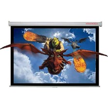 Frefly Store 180X180CM Siyah Fonlu Projeksiyon Perdesi, Kilitleme Mekanizmalı