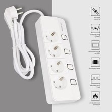 Frefly Store Akım Korumalı 4'lü Priz, 1.5 Metre Kablo Uzunluğu ile