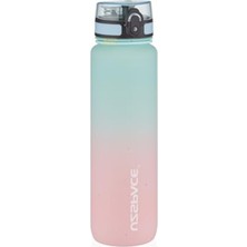 Frefly Store 1000ML Kapasiteli Çift Renkli Motivasyonel Su Matarası, Sızdırmaz Kapak