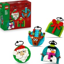 Frefly Store LEGO Yılbaşı Süsü Koleksiyonu 40744 – 6 Yaş ve Üzeri Çocuklar Için Renkli Asılabilen Hediye, Noel Baba, Kardan Adam ve Ren Geyiği Yılbaşı Ağacı Süsleri Içeren Yaratıcı Oyuncak Yapım Seti (153 Parça)