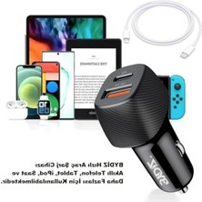 Frefly Store Hızlı Araç Şarj Cihazı 38W USB ve Pd Girişli