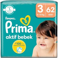 Frefly Store Prima Bebek Bezi Aktif Bebek 3 Beden 62 Adet Fırsat Paketi