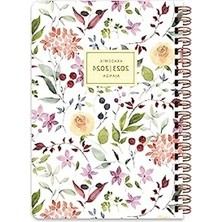 Frefly Store A5 Spiralli Akademik Ajanda, Çiçek Desenli
