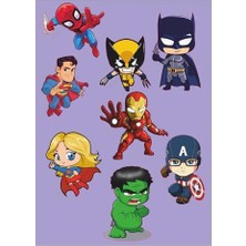 Frefly Store Süperkahraman Marvel Dc Spiderman Batman Ironman Sticker Seti