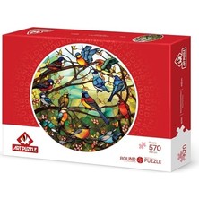 Frefly Store Art Puzzle Vitray Orman Korosu 570 Parça Round Puzzle