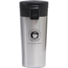 Frefly Store Kilitli 304 L Çelik Gri 500 ml Kahve Termos Mug CIN406GR