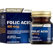 Frefly Store Nutraxin Vitals Folic Acid 400 Mcg 100 Tablet Takviye Edici Gıda