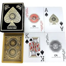 Frefly Store Gold Jumbo Plastik Su Geçirmez Jumbo Blackjack Iskambil Oyun Kağıdı CIN885SR