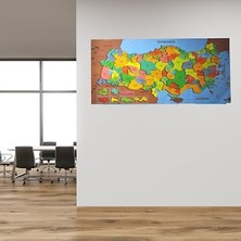 Frefly Store 118 x 56 cm Renkli Manyetik Türkiye Haritası Duvar Sticker'ı
