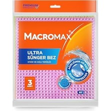 Frefly Store Macro Max Ultra Sünger Bez 3'lü Paket, Ağırlığının 10 Katı Su Emen Yüksek Performanslı Mutfak Bezi