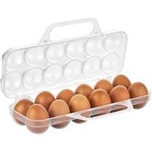 Frefly Store Saplı 12'li Yumurta Taşıma Kutusu, Plastik Buzdolabı Için Yumurtalık Pikniklik Pratik Yumurta Taşıma Kabı (Şeffaf, 1 Adet)