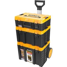 Frefly Store 3'lü Modüler Tekerlekli Takım Çantası Seti, Elektrikçi ve Tesisatçı Için Organizerli Taşıma Sistem