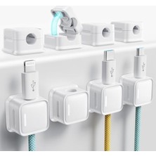 Frefly Store Kablo Klipsli Tutucu, 8 Paket Manyetik Çalışma Masası Kablo Düzenleyici Yönetim, Telefon Şarj Kablosu Tutucu, Güçlü Yapışan Tel Şarj Cihazı, Komodin, Mutfak Aletleri Için Tutucu