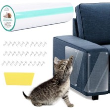 Frefly Store Çizilmez Kedi Tırmalama Caydırıcı Bant 30 cm x 3 M Şeffaf Eğitim Kendinden Yapışkanlı Bant, 30 Pimli 1 Kazıyıcı Kedi Pençesi Kanepe Koruyucu Esnek Kapı Çizik Kalkanı (30 cm x 3m)          [enerji Sını