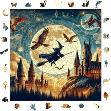 Frefly Store Ahşap Puzzle Yetişkin - Sihirbaz ve Büyü Okulu - 353 Parça, 29 x 29 cm - Yapıştırıcı Folyo Dahil - Benzersiz Şekilli Parçalar & Özel Figürler - S1-07