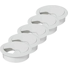 Frefly Store BADEM10 Masa Üstü Kablo Kanalı Deliği Kapağı Beyaz Masa Kapağı 6 cm (5 Adet)