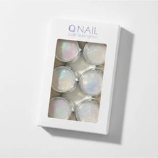 Frefly Store Holografik Krom Tırnak Tozu Seti/inci Tozu Set- 6 Farklı Işıltı Ile Büyüleyici Yansımalar Beyaz