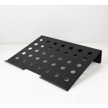 1001 Metal Laptop Standı, Siyah Dizüstü Bilgisayar Yükseltici Stand, 38X26 cm Havalandırma Delikli E
