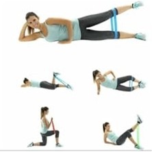 Frefly Store 3'lü Direnç Bandı Seti, Pilates ve Aerobik Için Mavi ve Orta Sertlik