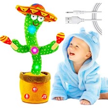 Frefly Store Dans Eden Konuşan Kaktüs Bebek Oyuncağı, Ses Şiddeti Ayarlanabilir, Şarkı Söyleyen Taklit Edici, Etkileşimli Pelüş Bebek Oyuncağı/erkek ve Kız Çocukları Için Hediye (Kaktüs Davul Aküsü)