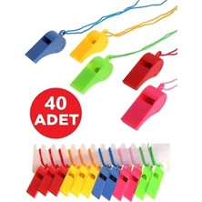 Frefly Store Hyd 40 Adet Plastik Ipli Düdük Deprem Düdüğü Hakem Düdüğü