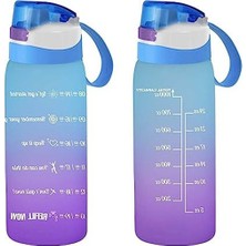 Frefly Store Mavi Motivasyon Su Matarası - 500 ml Kapasiteli Su Şişesi