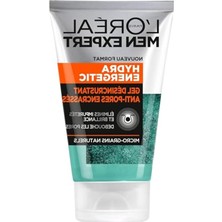Frefly Store L'oreal Paris Men Expert - Erkekler Için Gözenek Açıcı Temizleme Jeli - Peeling Etkili Yüz Bakımı - Doğal Mikro Taneciklerle Zenginleştirilmiş - Tüm Cilt Tipleri Için - Hydra Energetic - 100 ml
