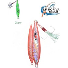 Frefly Store S.f. Koriva Slow Jig 120GR - Glow - Akya Sinarit Lahos Trança Antenli Mercan Gibi Balık Avları Için Jig