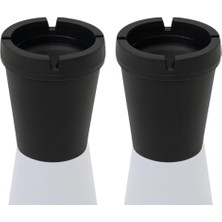 Frefly Store 2'li Siyah Kokusuz Küllük – Araç Içi, 10 Cm, Kapaklı, Koku ve Duman Hapseden Tasarım (Siyah)