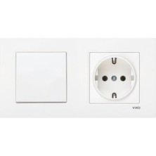 Frefly Store Viko Karre Beyaz 2'li Set Anahtar ve Topraklı Priz Set