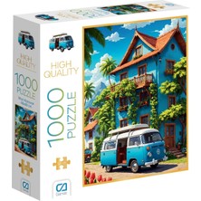 1001 Mavi Karavan 1000 Parça 2,2mm Kalınlık 48X68CM Profesyonel Hobi Puzzle Yapboz Serisi