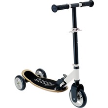 1001 750908, Katlanabilir 3 Tekerlekli Scooter, Ahşap ve Metal Tasarım, Sessiz Tekerlekler, Ayarlanabil
