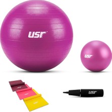 1001 20+55 cm Pilates Topu + Pompası + 3 Lastik