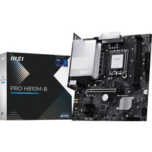 1001 Pro H810M-B Soket 1851 Ddr5 6500 Mhz(Oc) 1xm.2 USB 10GBPS HDMI Dp 2.5g Lan Matx