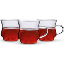 1001 Amberhaus Borosilikat Cam Kupa Seti - 250 ml Kapasiteli - Şık ve Dayanıklı Tasarım - 3 Parça