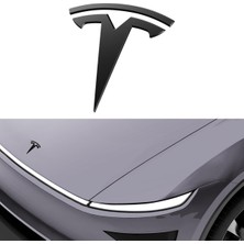 1001 Tesla Model Y Juniper 2026-2025 Ön Logo Amblem Koruyucu Çizilme Önleyici TD100B Siyah - ACP11155