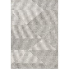 1001 Retro Krem Gri Geometrik Desenli Tozumaz Salon Koridor Balkon Teras Bahçe Oturma Odası Halısı 19