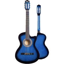 1001 CG-395BL Mavi Klasik Gitar 4/4 Kesik Kasa Full Set