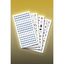 1001 4'lü Tırnak Dövmesi Seti, Tırnak Sticker Seti, Nail Art, Tattoo