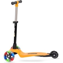 1001 Işıklı Scooter, Turuncu, Ayarlanabilir Direksiyon, 20KG Taşıma Kapasitesi